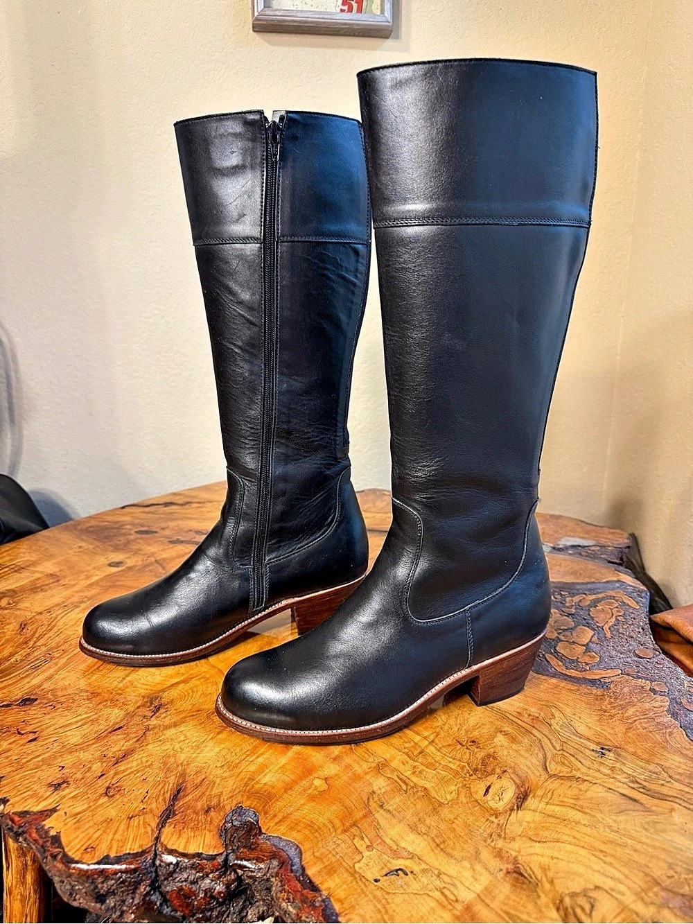 Adelante The Condesa Black Heeled Boots US 10 A